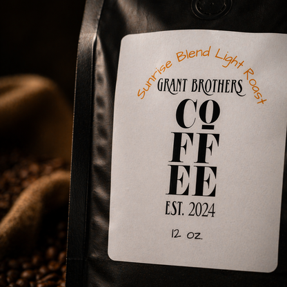 Sunrise Blend Light Roast Coffee – 12oz Fresh Roasted Breakfast Coffee | Grant Brothers Coffee