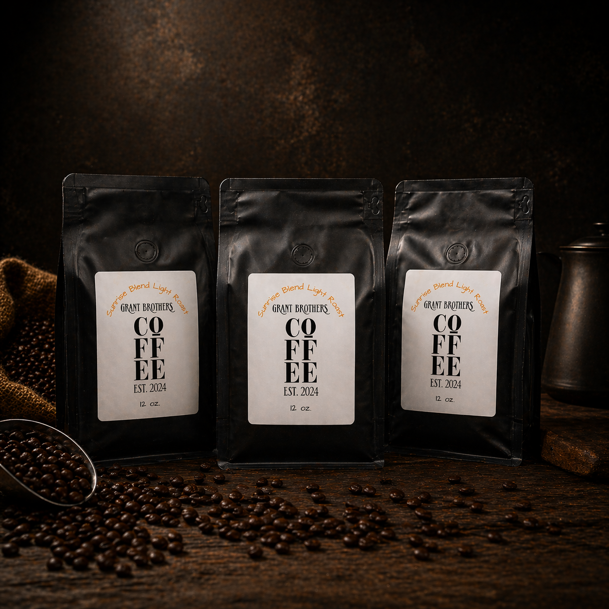 Sunrise Blend Light Roast Coffee – 12oz Fresh Roasted Breakfast Coffee | Grant Brothers Coffee